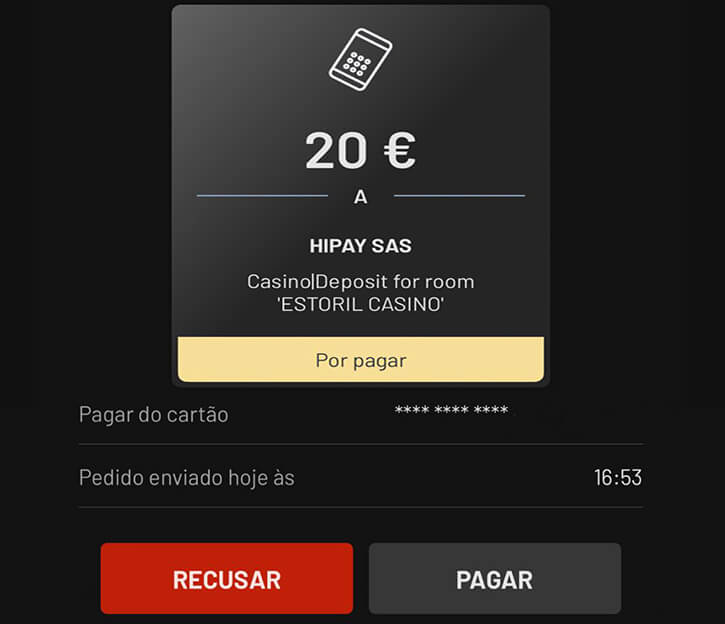 Confirmar a transação do pagamento mbway