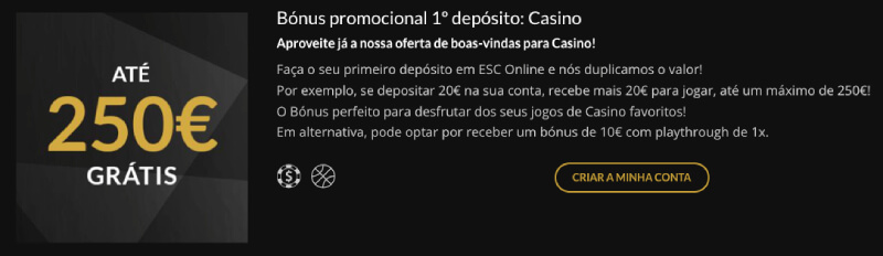 Bónus de Registo no Casino da ESC