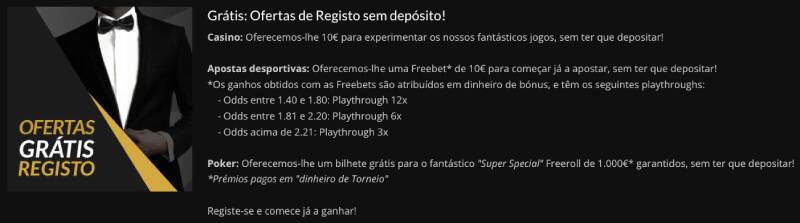 Bónus de 10€ Sem Depósito na ESC Online