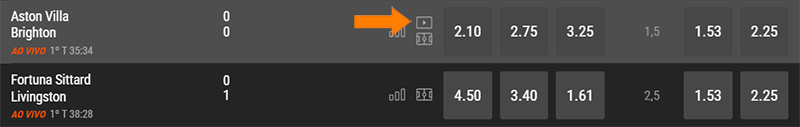 Jogos com Live Stream na Bwin TV
